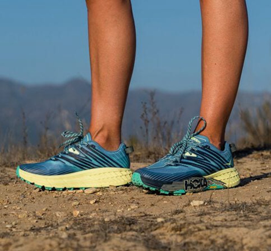 Trail Shoes Womens - Hoka One One Speedgoat 4 - Blue - BGRUXCZ-38